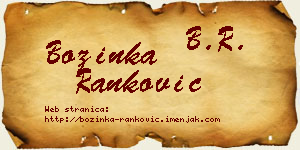 Božinka Ranković vizit kartica